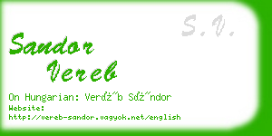 sandor vereb business card